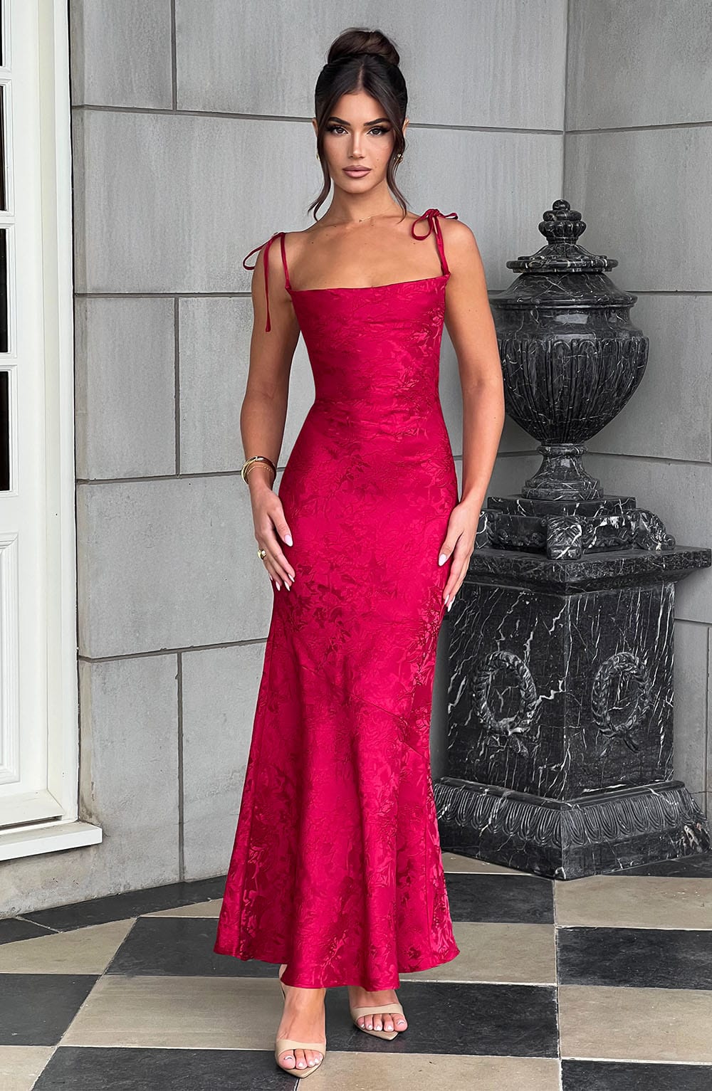 Vestido Maxi de Escote Drapeado Naiara