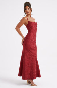 Vestido Maxi de Escote Drapeado Nuria