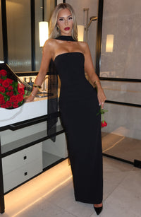 Vestido Maxi Palabra de Honor Calista Flavia
