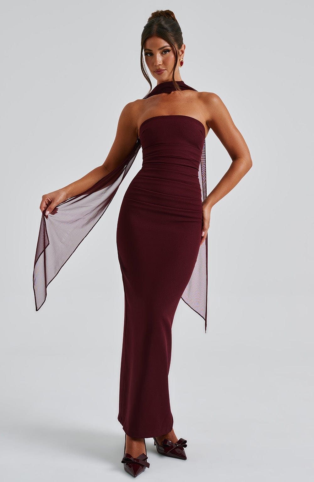 Vestido Maxi Palabra de Honor Calista Flavia