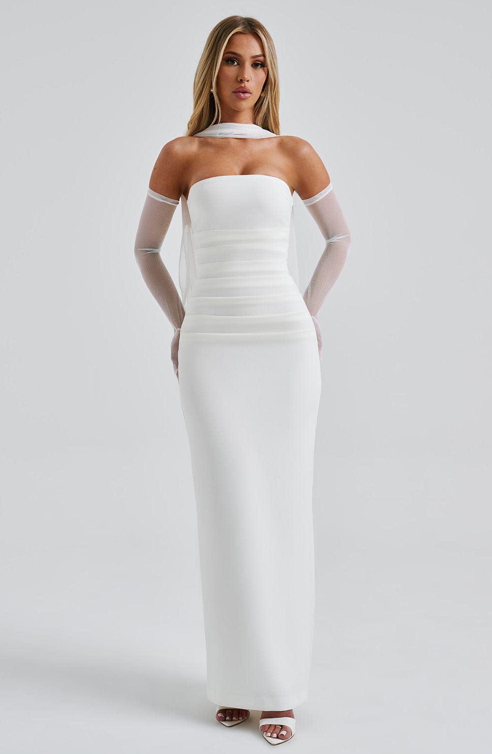 Vestido Maxi Palabra de Honor Calista Bianca