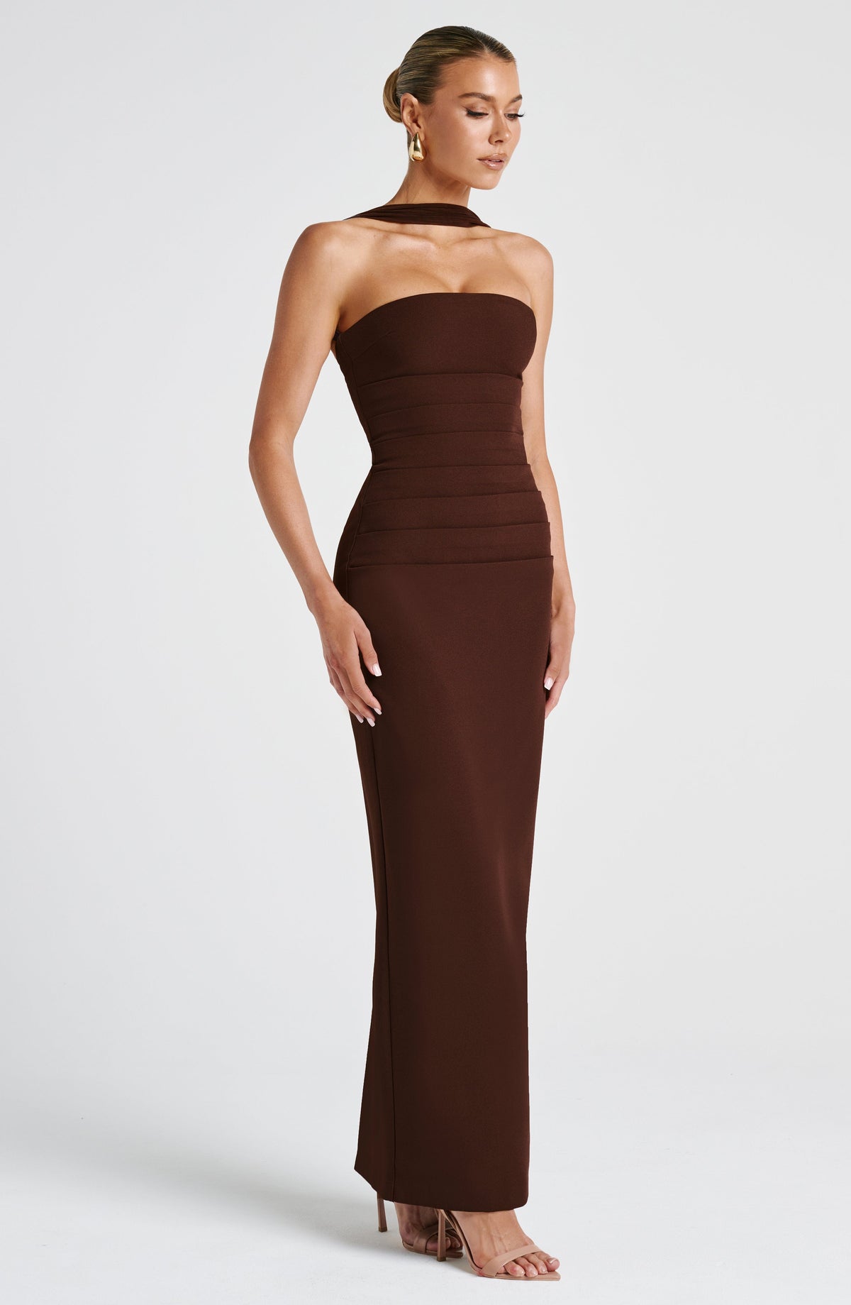Vestido Maxi Palabra de Honor Calista Flavia