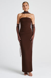 Vestido Maxi Palabra de Honor Calista Bianca