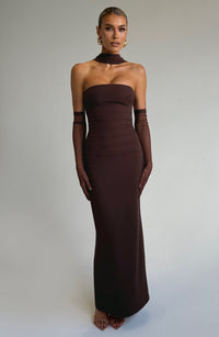 Vestido Maxi Palabra de Honor Calista Flavia